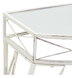 Table d'appoint Style français Métal 82 x 39 x 76 cm Blanc