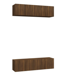 Meubles TV muraux 4 pcs Chêne brun 60x30x30cm Bois d'ingénierie