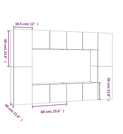 Ensemble de meubles TV 8 pcs Chêne marron Bois d'ingénierie