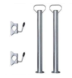 2 tubes de support et 2 pinces fendues pour roue de jauge 48 mm