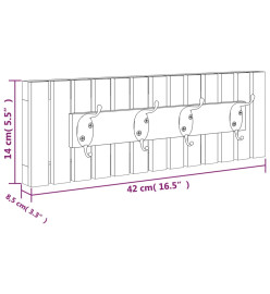 Cintre mural 42x8,5x14 cm Bois massif de noyer