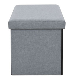 Banc de rangement pliable Faux lin 76 x 38 x 38 cm Gris clair