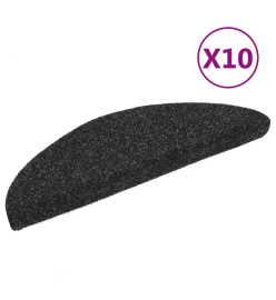 Tapis autoadhésifs de marches 10 pcs Noir 56x17x3 cm Aiguilleté