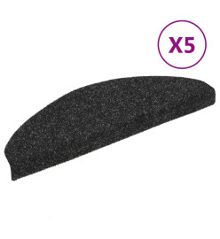 Tapis autoadhésifs de marches 5 pcs Noir 65x21x4 cm Aiguilleté