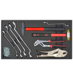 Chariot à outils pour atelier avec 1125 outils Acier Rouge