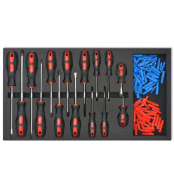 Chariot à outils pour atelier avec 1125 outils Acier Rouge