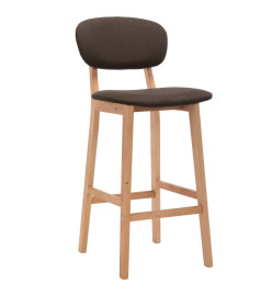 Tabourets de bar lot de 2 marron tissu