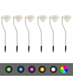 Lampes à LED solaires de jardin 6 pcs 9x7,8x29,5 cm