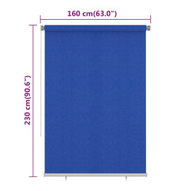 Store roulant d'extérieur 160x230 cm Bleu PEHD