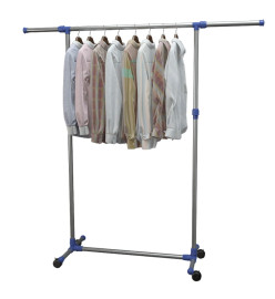 Porte-vêtements réglable Acier inoxydable 165x44x150 cm Argenté