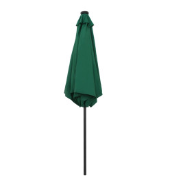 Parasol avec LED et mât en aluminium 270 cm Vert