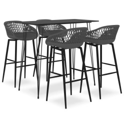 Ensemble de bar 5 pcs Noir et gris