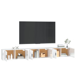 Meubles TV muraux 3 pcs blanc brillant 100x34,5x40 cm