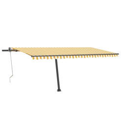 Auvent automatique capteur de vent/LED 500x300cm Jaune et blanc