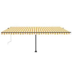 Auvent automatique capteur de vent/LED 500x300cm Jaune et blanc