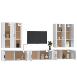 Ensemble de meubles TV 7 pcs Blanc brillant Bois d'ingénierie