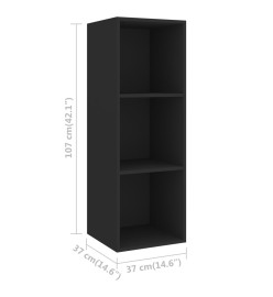 Ensemble de meuble TV 2 pcs Noir Aggloméré