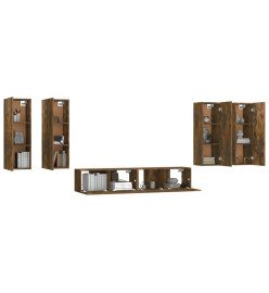 Ensemble de meubles TV 6 pcs Chêne fumé Bois d'ingénierie