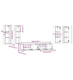 Ensemble de meubles TV 6 pcs Chêne fumé Bois d'ingénierie