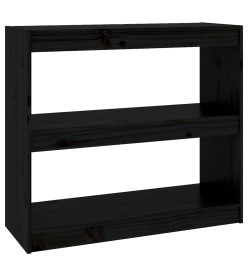 Bibliothèque/Séparateur de pièce Noir 80x30x71,5 cm Pin solide