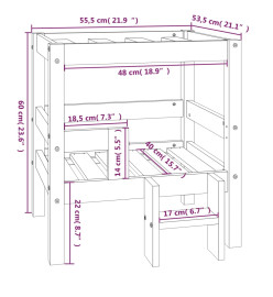 Lit pour chien 55,5x53,5x60 cm Bois de pin solide