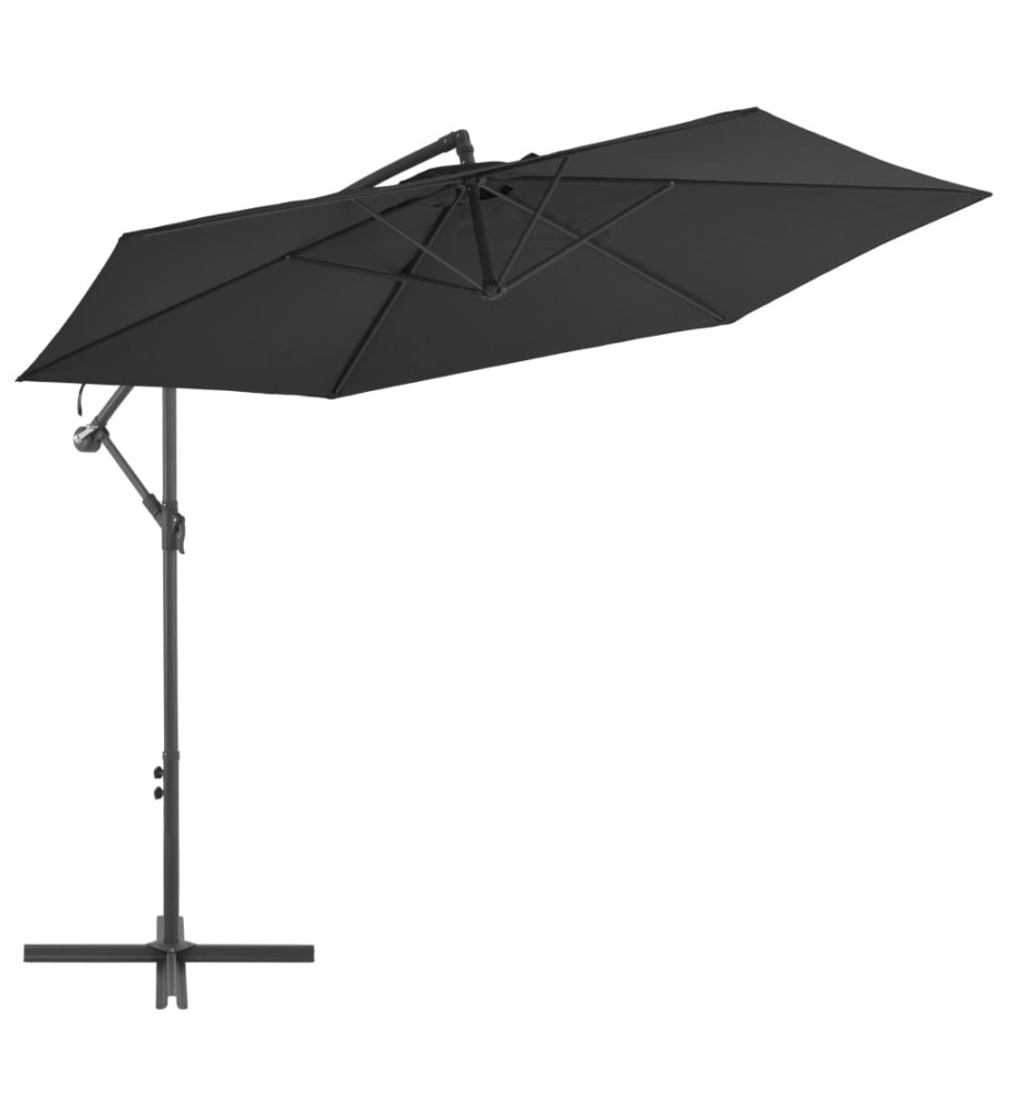 Parasol déporté avec mât en aluminium 300 cm Noir