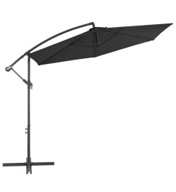 Parasol déporté avec mât en aluminium 300 cm Noir