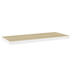 Étagère murale flottante Chêne et blanc 80x23,5x3,8 cm MDF