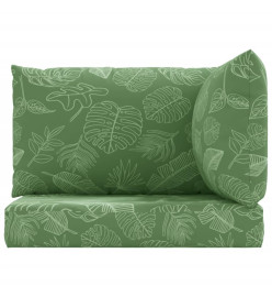 Coussins de palette 3 pcs motif de feuilles tissu Oxford