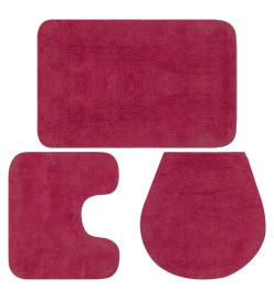 Jeu de tapis de salle de bain 3 pcs Tissu Fushsia