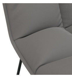 Chaise de détente avec cadre en métal Gris clair Velours