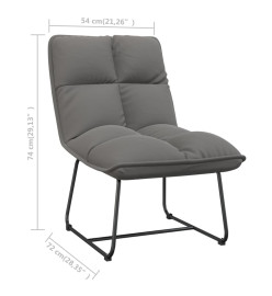 Chaise de détente avec cadre en métal Gris clair Velours