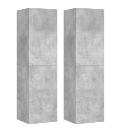 Ensemble de meubles TV 4 pcs Gris béton Bois d'ingénierie