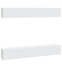 Meubles TV muraux 4 pcs Blanc 100x30x30 cm