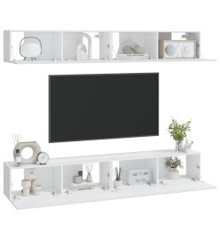 Meubles TV muraux 4 pcs Blanc 100x30x30 cm