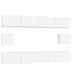 Ensemble de meubles TV 6 pcs Blanc Bois d'ingénierie