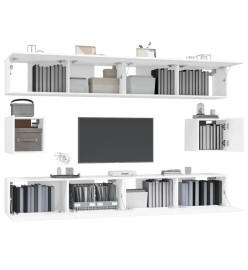 Ensemble de meubles TV 6 pcs Blanc Bois d'ingénierie