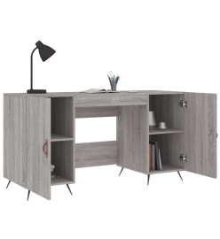 Bureau sonoma gris 140x50x75 cm bois d'ingénierie