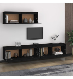 Meubles TV 3 pcs Noir Bois massif de pin