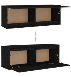 Meubles TV 3 pcs Noir Bois massif de pin