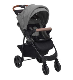 Poussette pour bébé 3-en-1 Gris clair Acier