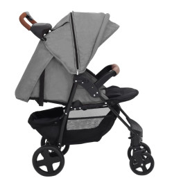 Poussette pour bébé 3-en-1 Gris clair Acier