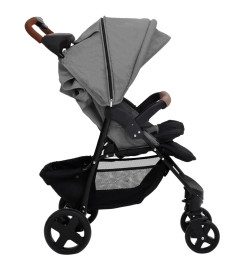 Poussette pour bébé 3-en-1 Gris clair Acier