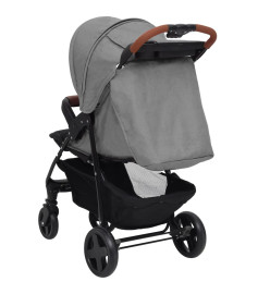 Poussette pour bébé 3-en-1 Gris clair Acier