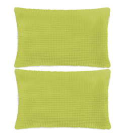 Jeu de coussin 2 pcs Velours 40 x 60 cm Vert