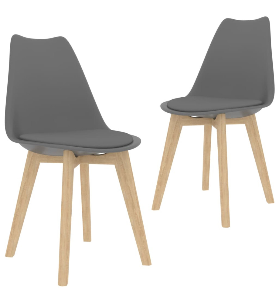 Chaises à manger lot de 2 Gris Plastique