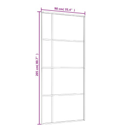 Porte coulissante Verre ESG et aluminium 90x205 cm Noir