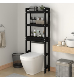 Étagère de toilette Noir 63x26x171 cm Bois de pin massif