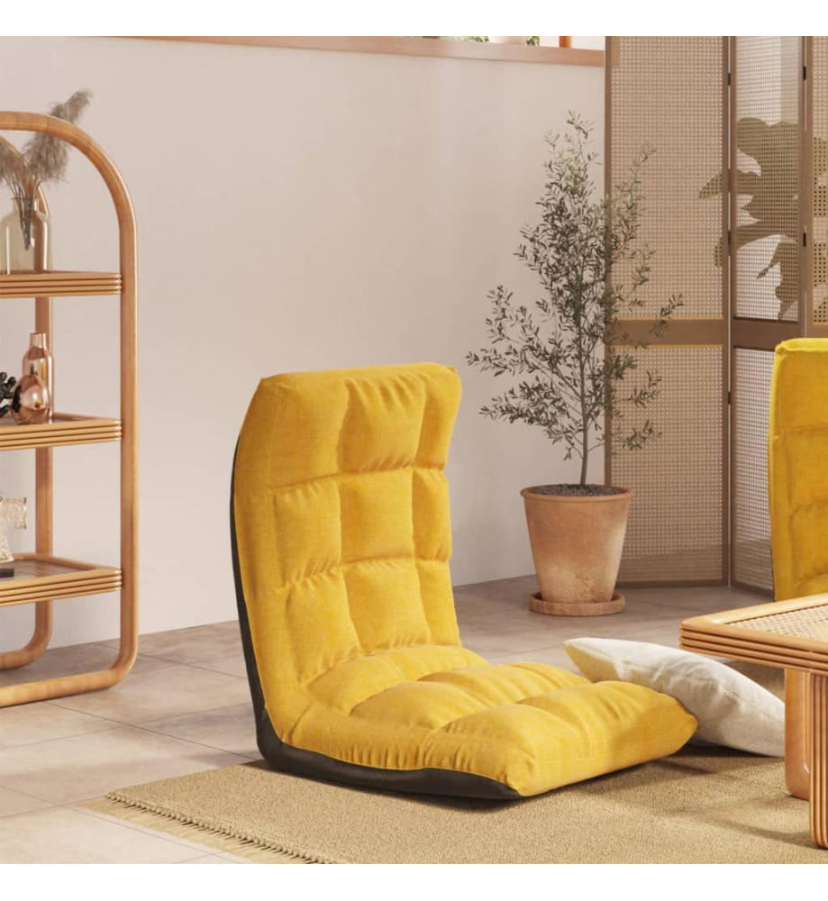 Chaise pliable de sol Jaune moutarde Tissu