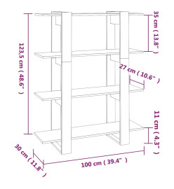 Bibliothèque/Séparateur de pièce Blanc 100x30x123,5 cm